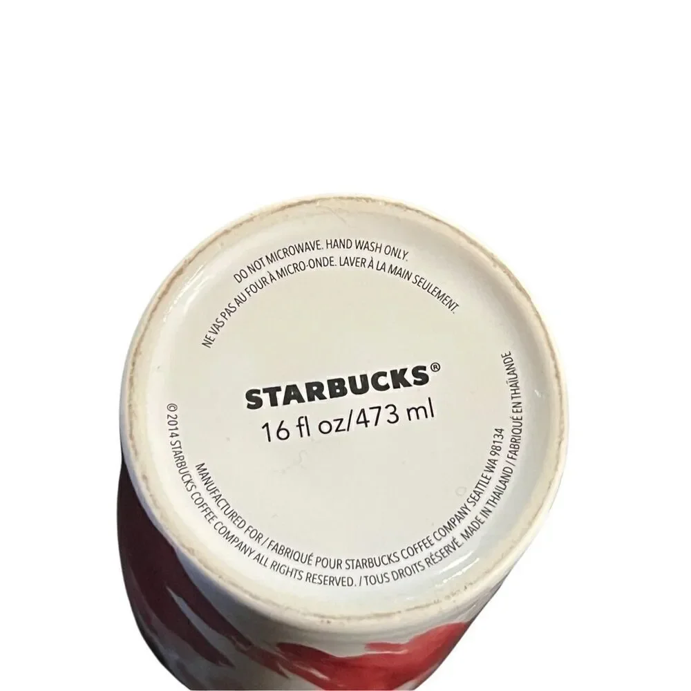 Starbucks 2014 Gold Dot Abstract Valentine Holiday 16oz Coffee Mug with Lid